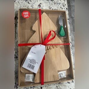 Christmas Tree Cutting Board—> says Believe NWT